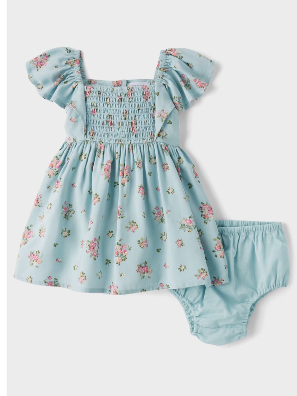 NWOT Baby Girls Floral Flutter smocked dress